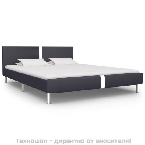 Рамка за легло, черна, изкуствена кожа, 120x200 cм