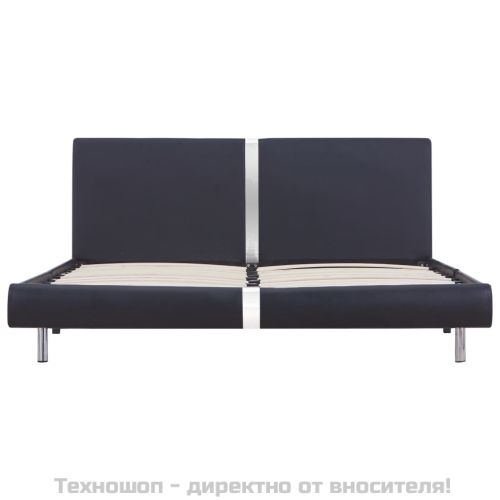 Рамка за легло, черна, изкуствена кожа, 120x200 cм