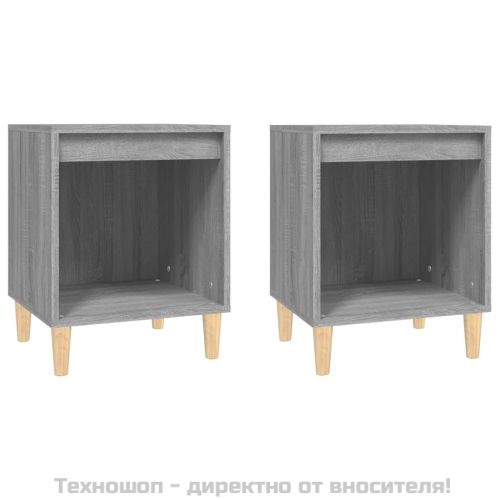 Нощни шкафчета, 2 бр, сив сонома, 40x35x50 см