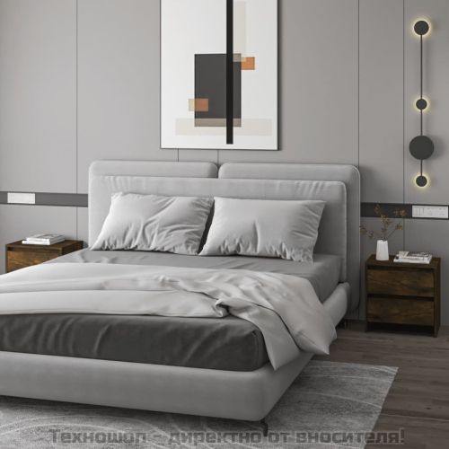 Нощни шкафчета 2 бр опушен дъб 45x34,5x44,5 см инженерно дърво