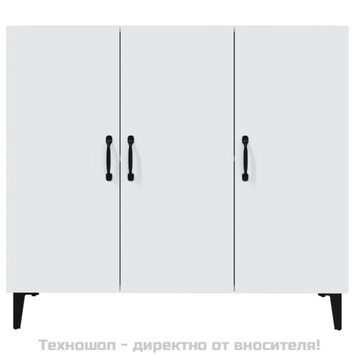 Сайдборд, бял, 90x34x80 см, инженерно дърво