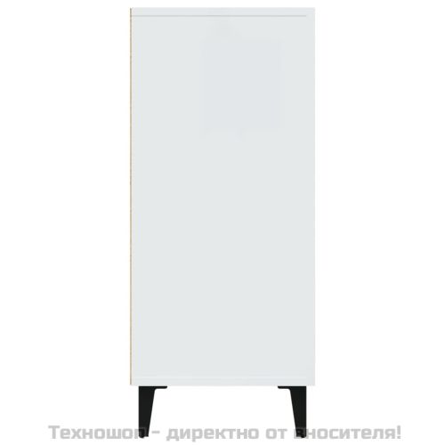 Сайдборд, бял, 90x34x80 см, инженерно дърво