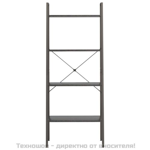 Стояща етажерка стълба 4 рафта черно 56x35x140 см