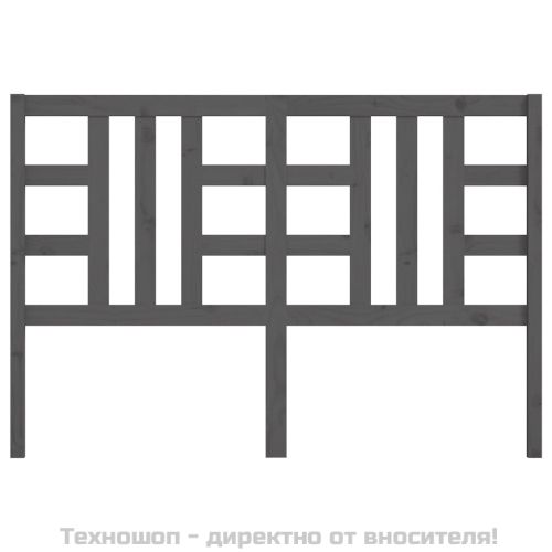 Горна табла за легло, сива, 126x4x100 см, бор масив