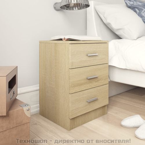 Нощни шкафчета, 2 бр, дъб сонома, 38x35x56 см, инженерно дърво