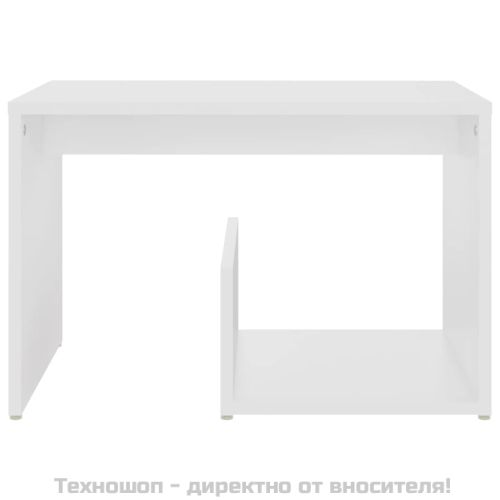 Странична маса, бяла, 59x36x38 см, инженерно дърво