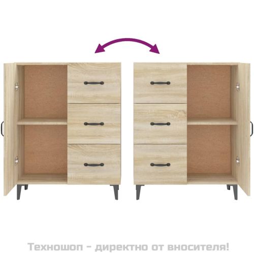 Сайдборд, дъб сонома, 69,5x34x90 см, инженерно дърво