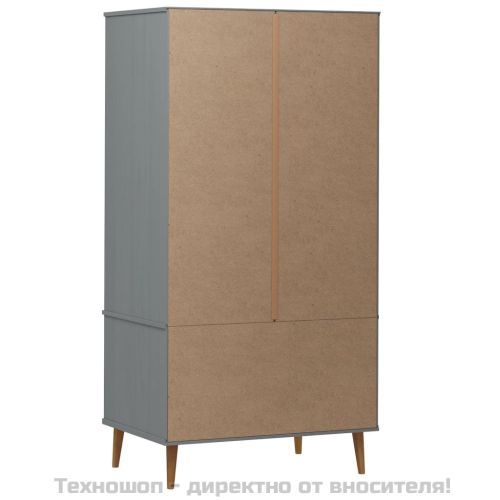 Гардероб MOLDE, сив, 90x55x175 см, бор масив