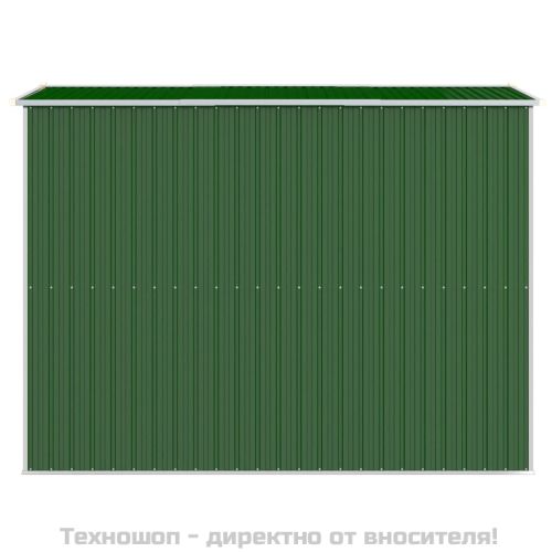 Градинска барака зелена 192x274x223 см поцинкована стомана