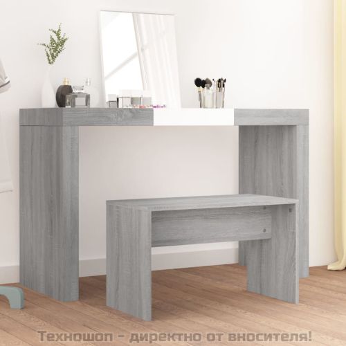 Табуретка за тоалетка, сив сонома, 70x35x45см, инженерно дърво