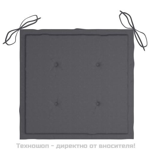Възглавници за столове 2 бр антрацит 50x50x4 см Оксфорд плат