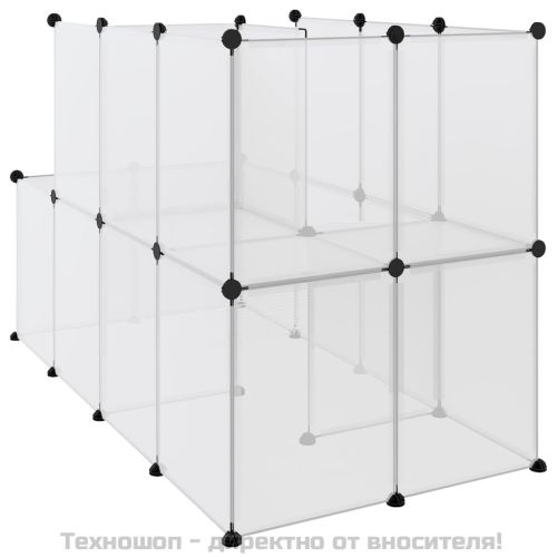 Клетка за малки животни прозрачна 142x74x93 см PP и стомана