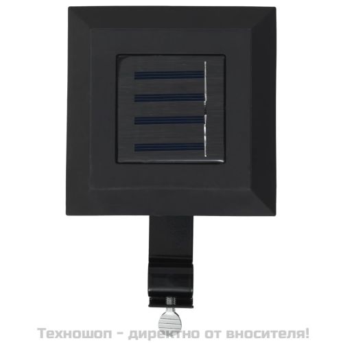 Градински соларни лампи, 6 бр, LED, квадратни, 12 см, черни