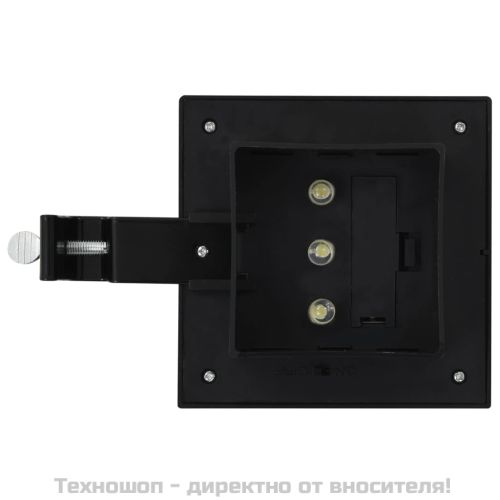 Градински соларни лампи, 6 бр, LED, квадратни, 12 см, черни