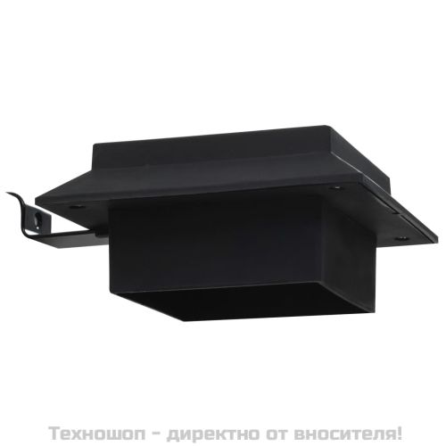 Градински соларни лампи, 6 бр, LED, квадратни, 12 см, черни
