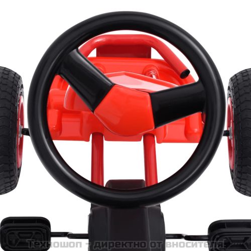 Детски картинг с педали и гуми, червен