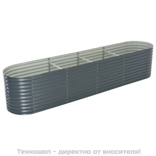 Градинска висока леха 400x80x81 см поцинкована стомана сива