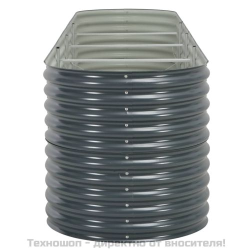 Градинска висока леха 400x80x81 см поцинкована стомана сива