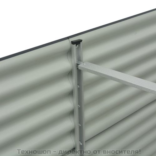 Градинска висока леха 400x80x81 см поцинкована стомана сива