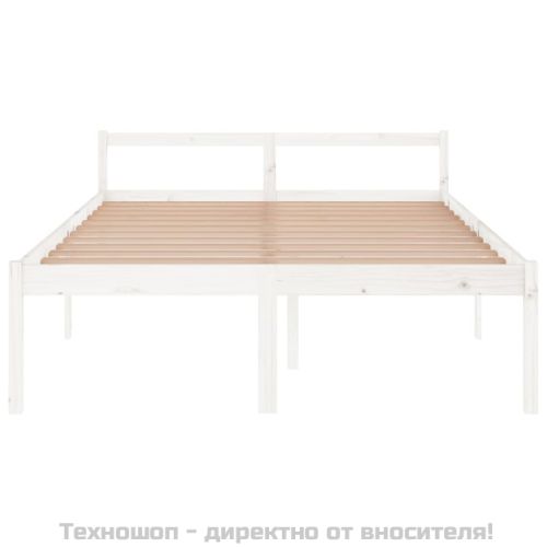 Легло за възрастни хора бяло 150x200 см бор масив