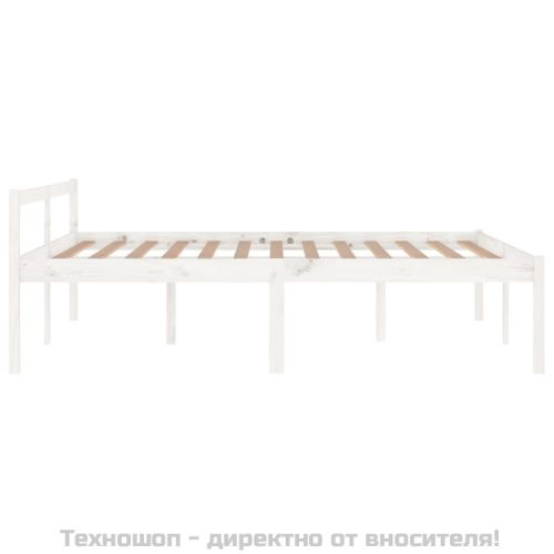 Легло за възрастни хора бяло 150x200 см бор масив