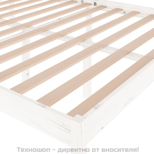 Легло за възрастни хора бяло 150x200 см бор масив