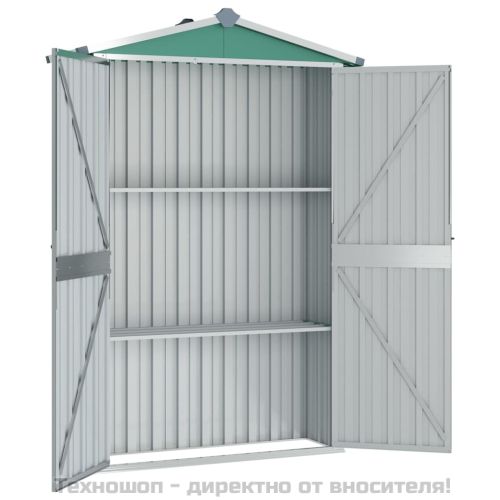 Градинска барака, зелена, 116x45x175 см, поцинкована стомана