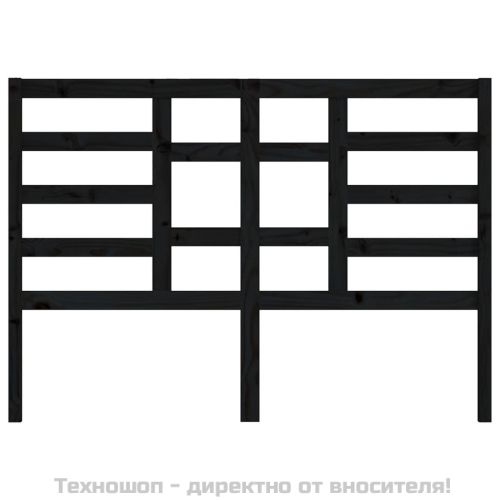 Горна табла за легло, черна, 126x4x104 см, бор масив