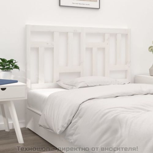 Горна табла за легло, бяла, 145,5x4x100 см, бор масив