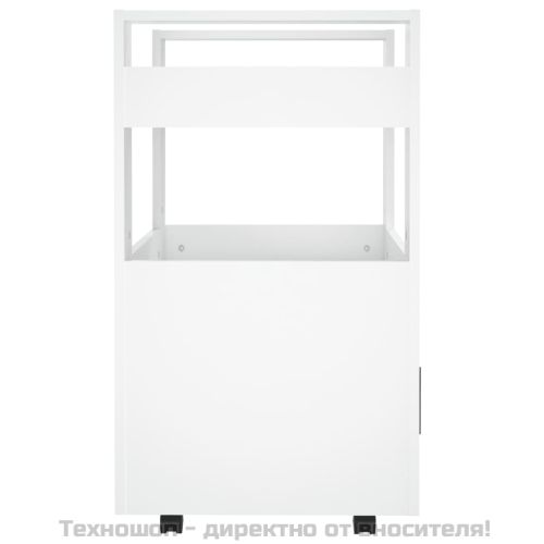 Кухненска количка, бяла, 60x45x80 см, инженерно дърво