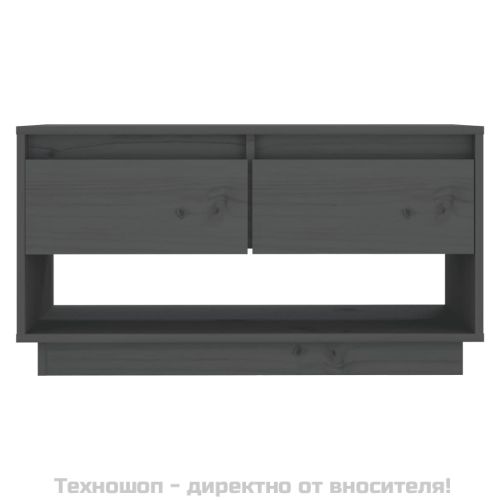 ТВ шкаф, сив, 74x34x40 см, бор масив