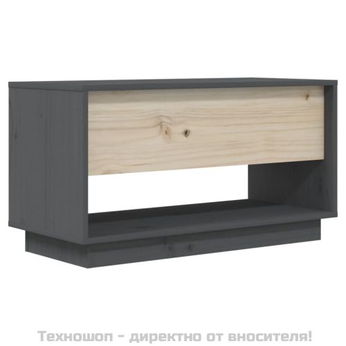 ТВ шкаф, сив, 74x34x40 см, бор масив