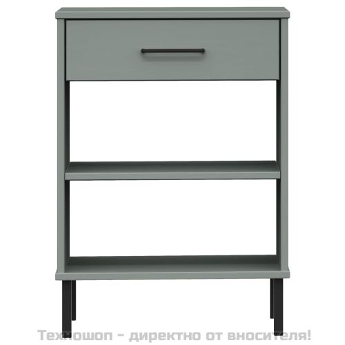 Конзолно шкафче с метални крака сива бор масив OSLO