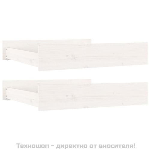 Чекмеджета за легло, 2 бр, бели, бор масив