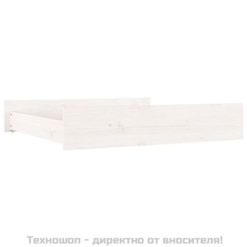 Чекмеджета за легло, 2 бр, бели, бор масив