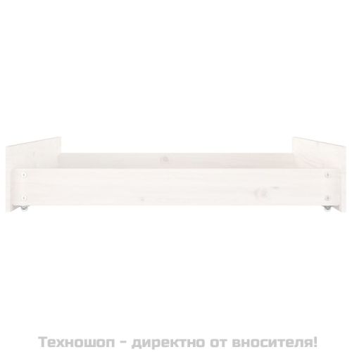 Чекмеджета за легло, 2 бр, бели, бор масив