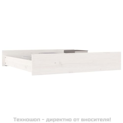 Чекмеджета за легло, 2 бр, бели, бор масив