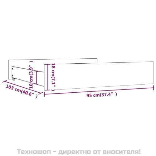 Чекмеджета за легло, 2 бр, бели, бор масив