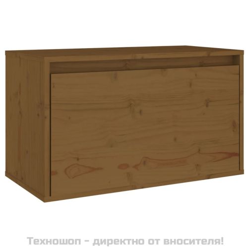 Стенен шкаф, меденокафяв, 60x30x35 см, бор масив