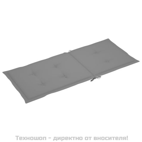 Възглавници за стол с облегалка 2 бр сиви 120x50x3 см плат