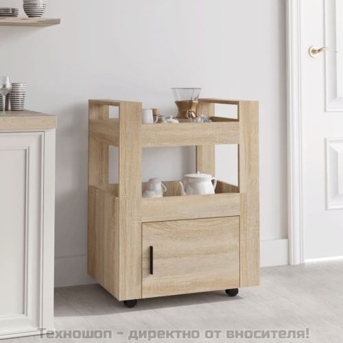 Кухненска количка, дъб сонома, 60x45x80 см, инженерно дърво