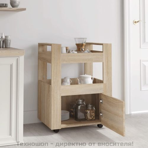 Кухненска количка, дъб сонома, 60x45x80 см, инженерно дърво