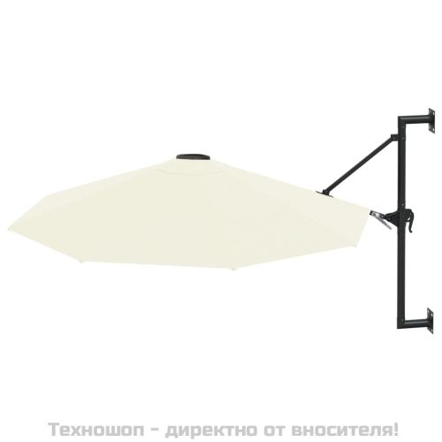 Чадър за монтаж на стена с метален прът, 300 см, пясъчен