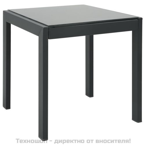 Шезлонги, 2 бр, с масичка, textilene и стомана