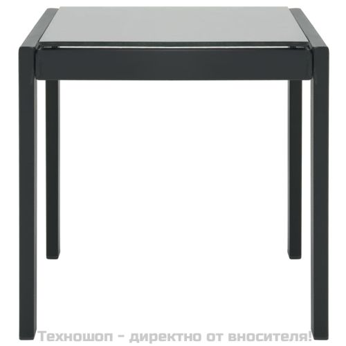 Шезлонги, 2 бр, с масичка, textilene и стомана