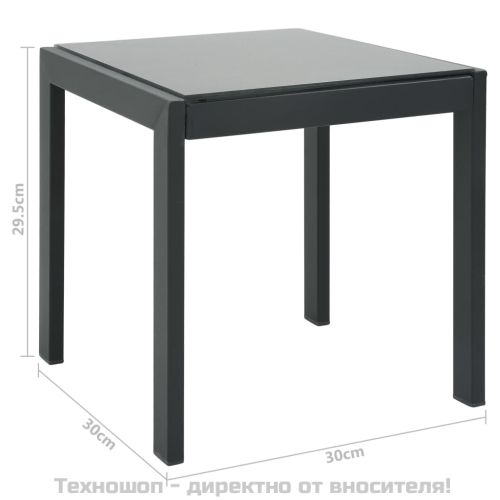 Шезлонги, 2 бр, с масичка, textilene и стомана