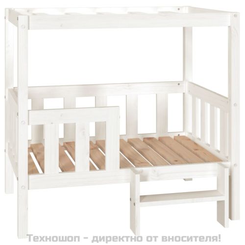 Кучешко легло, бяло, 95,5x73,5x90 см, борова дървесина масив