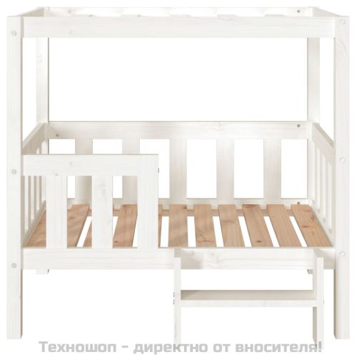 Кучешко легло, бяло, 95,5x73,5x90 см, борова дървесина масив