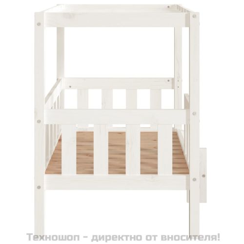 Кучешко легло, бяло, 95,5x73,5x90 см, борова дървесина масив
