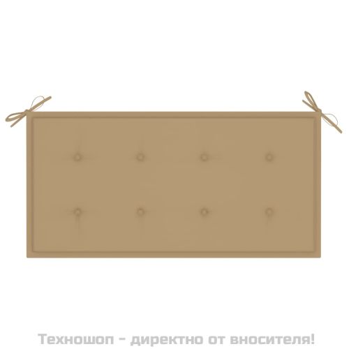 Възглавница за градинска пейка бежова 100x50x4 см оксфорд плат